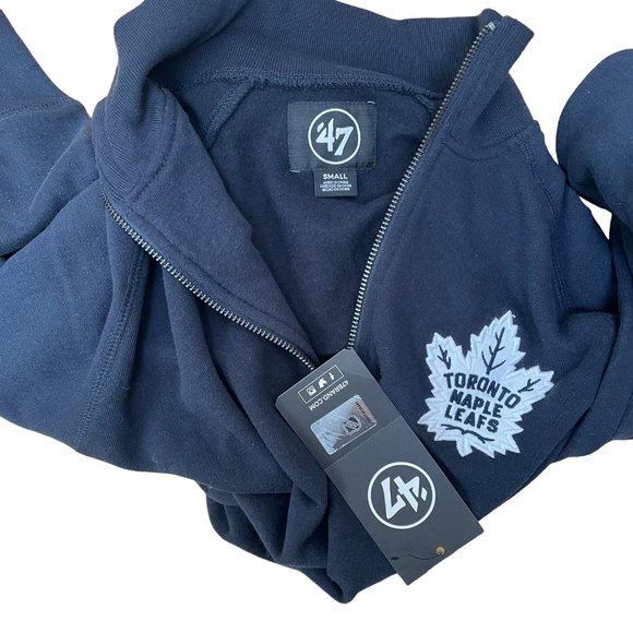 47 Brand Toronto Maple Leafs Blue Half Zip Sweatshirt Unisex Size S - Picture 5 of 8